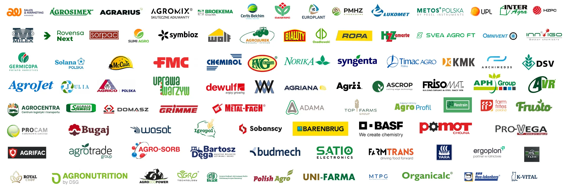 Logotypy wystawców Targów Ziemniaczanych Logotypy firm wystawiających się na Targach Ziemniaczanych
